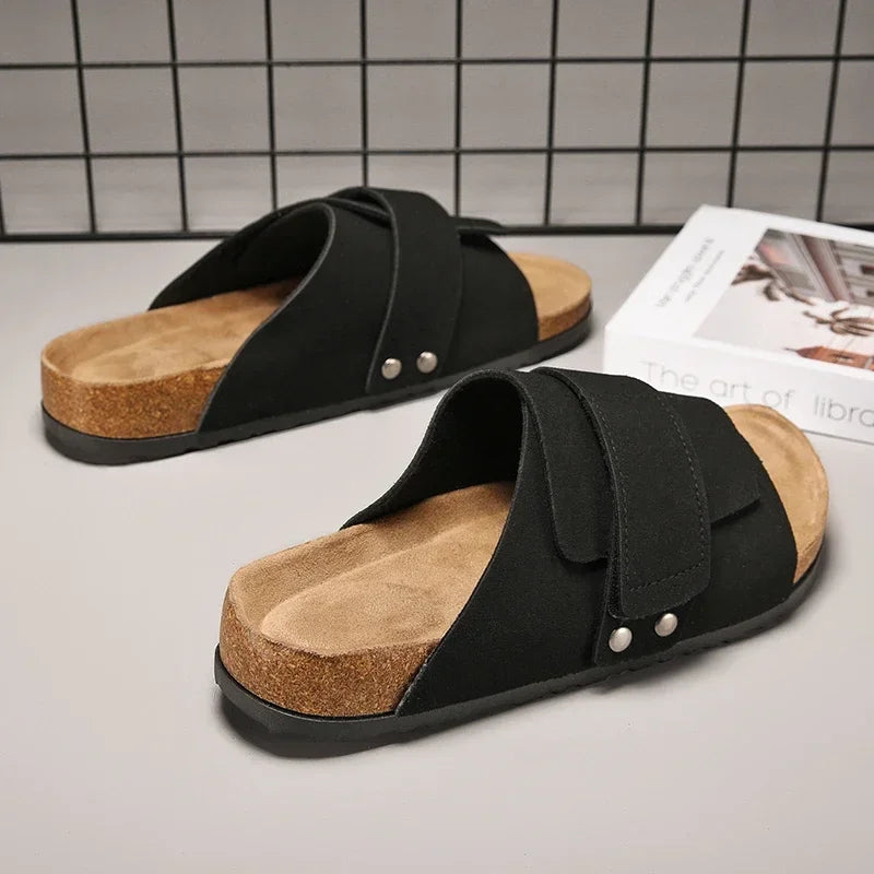 Stylish Cork Slippers for Men | Summer Beach Slides & Mules