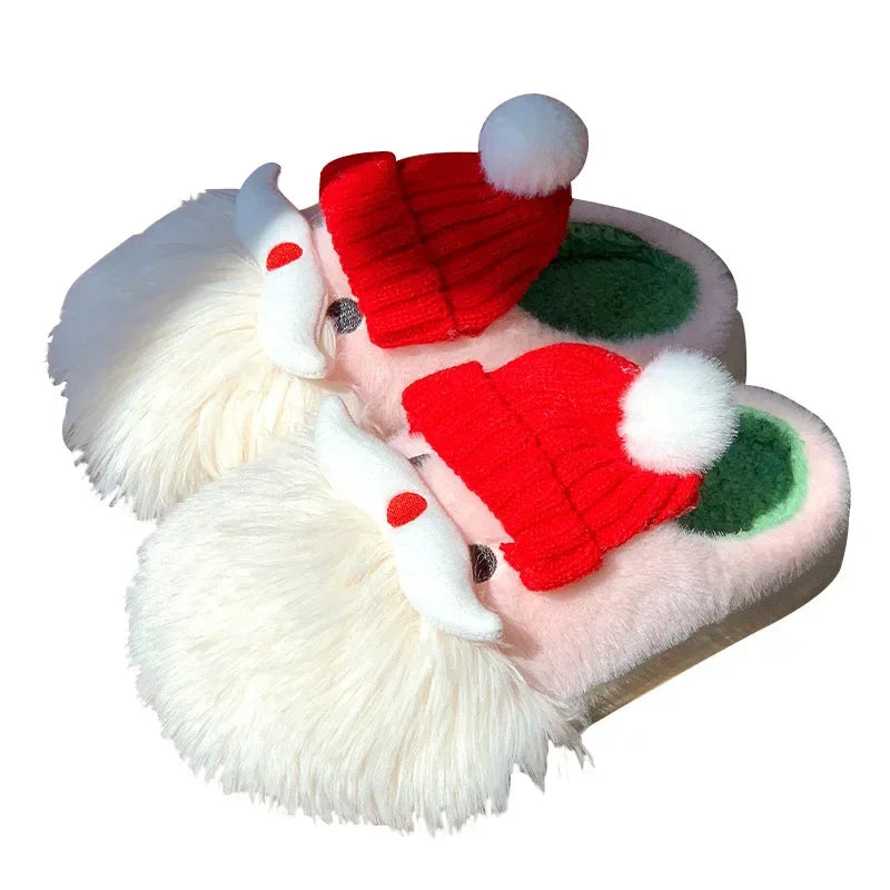 Funny Fluffy Platform Slippers | Cozy Cartoon Indoor/Outdoor Shoes
