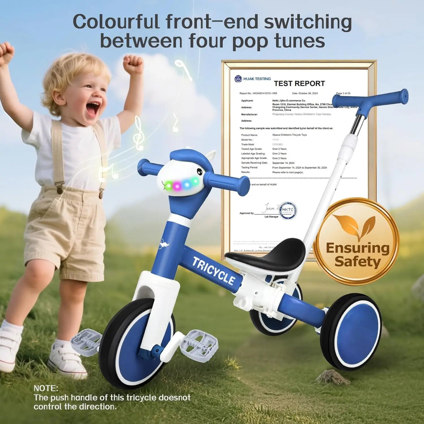 5-in-1 Toddler Tricycle | Adjustable Balance Bike Push Toy