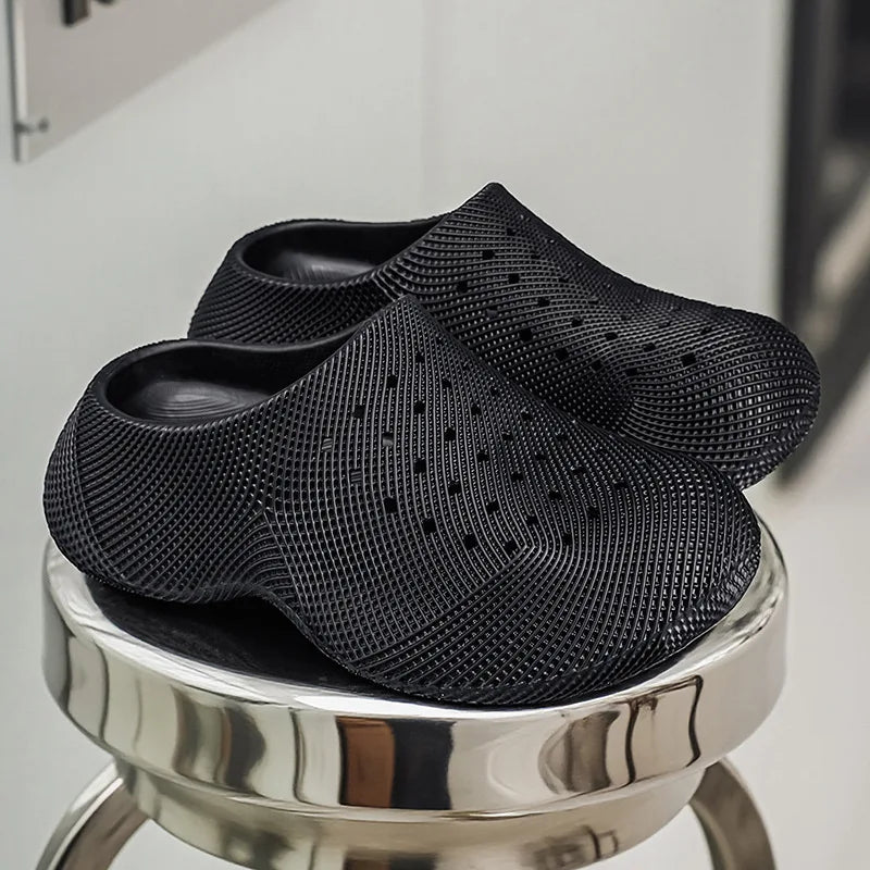 Generic Closed Toe Clogs 3d Printed Thick Sole Non Slip Soft Cushion Casual Summer Outdoor Slippers For Men Women Couple