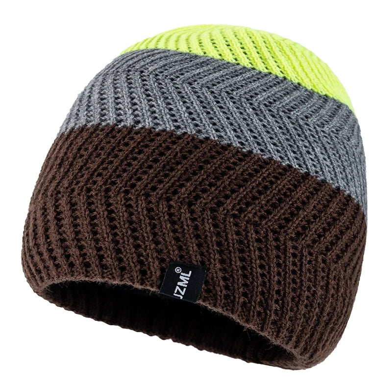 Unisex Colorful Stripes Winter Beanie | Warm Knit Ski Cap