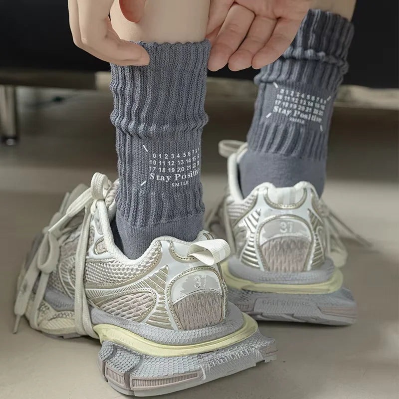 Men's Vintage Knitted Medium Tube Sports Socks | Thick Comfort