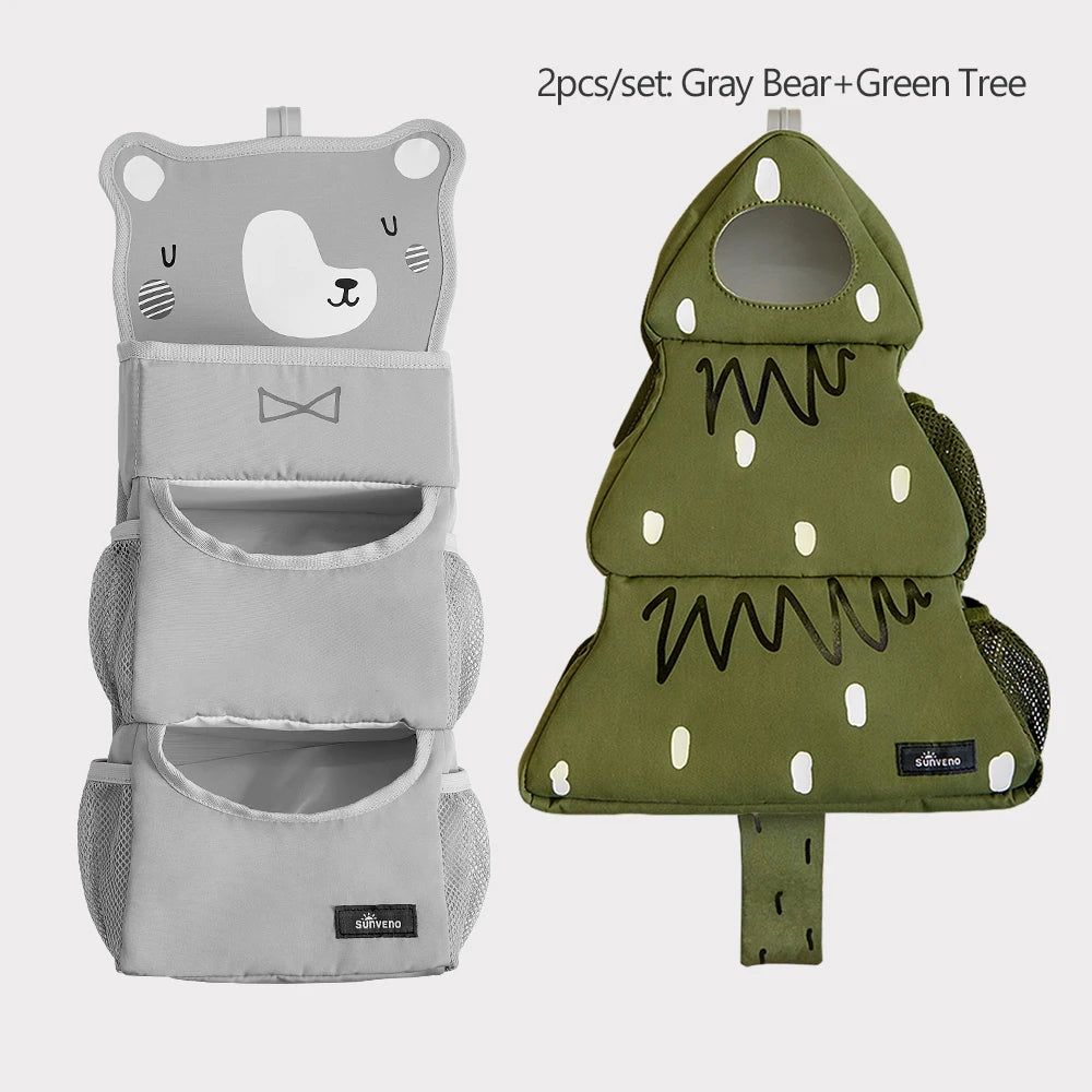 Cartoon Baby Crib Hanging Storage Bag | Multi-functional Organizer