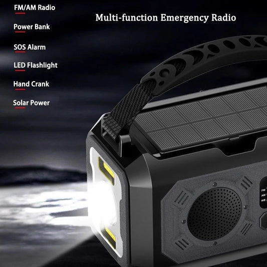 12000mAh Solar Hand Crank Emergency Weather Radio & Flashlight