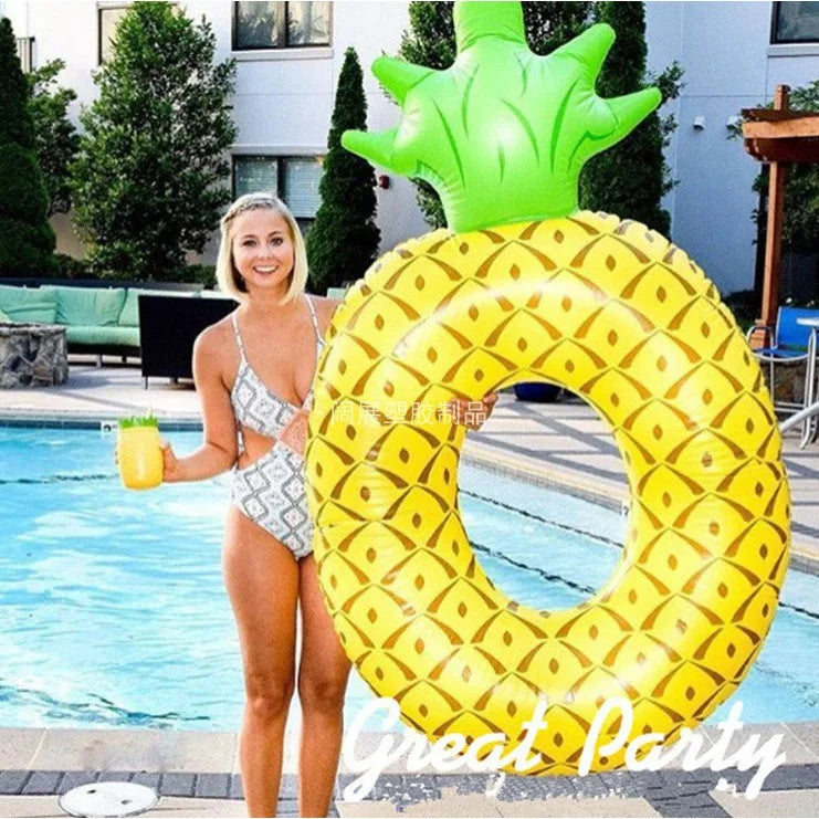 Inflatable Pineapple Watermelon Pool Float | Summer Fun Swim Ring