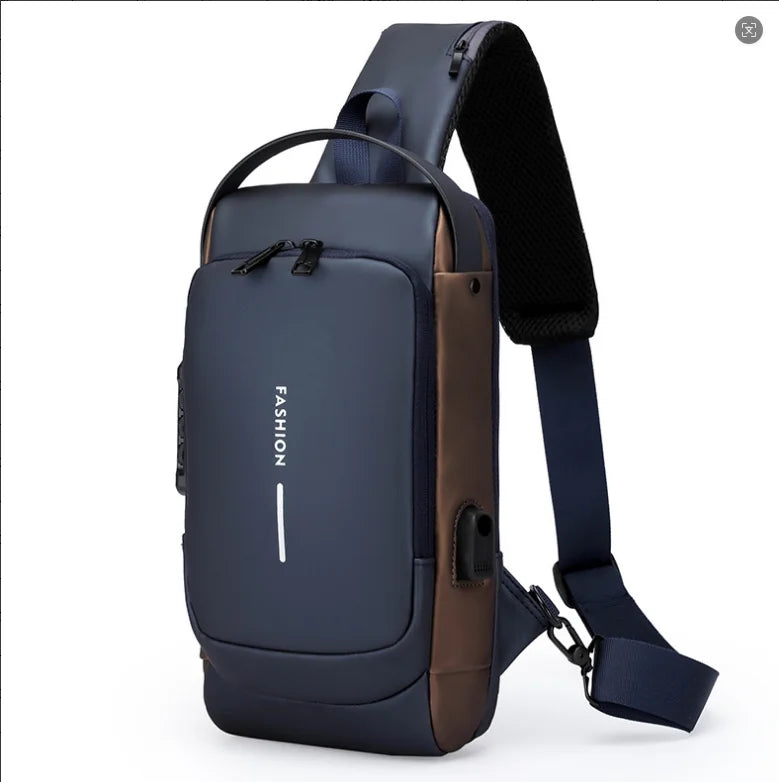 Men's Anti-Theft Chest Bag with USB Port | Waterproof Crossbody Sling