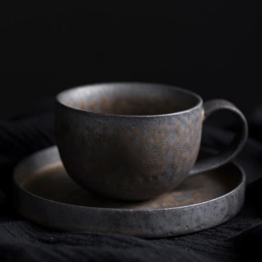 Taza de café de cerámica vintage | Elegante vaso para bebidas