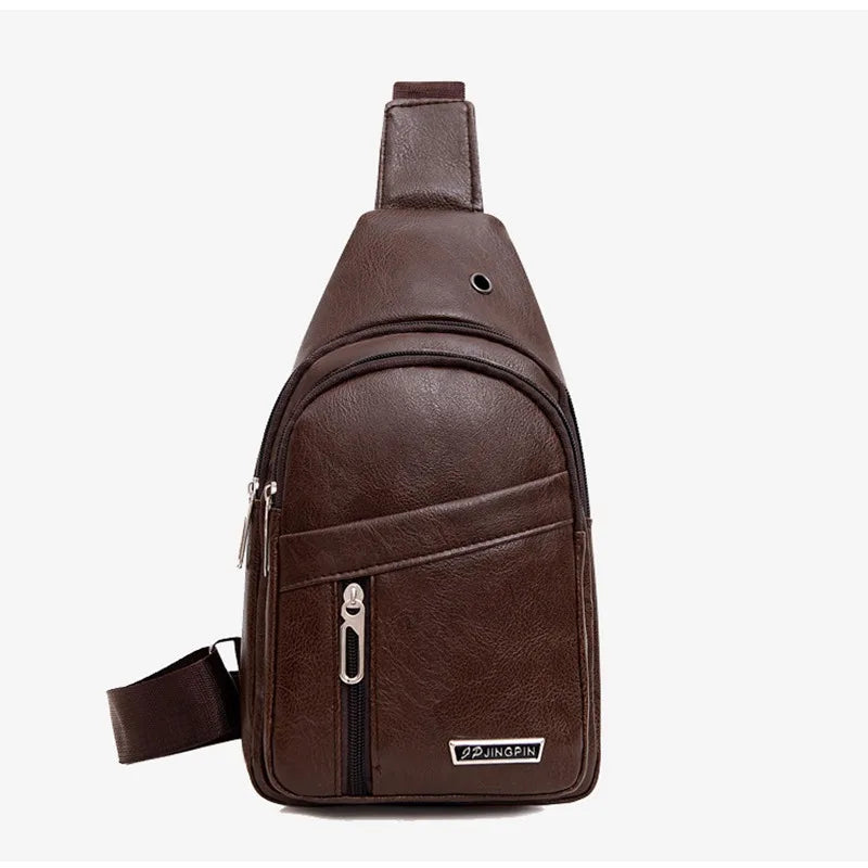 Stylish PU Leather Crossbody Bag for Men | Casual Sling Pack