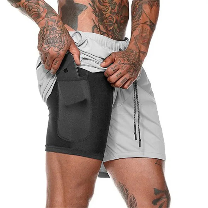 Men's 2 in 1 Compression Shorts | Quick Dry Gym & Running Shorts