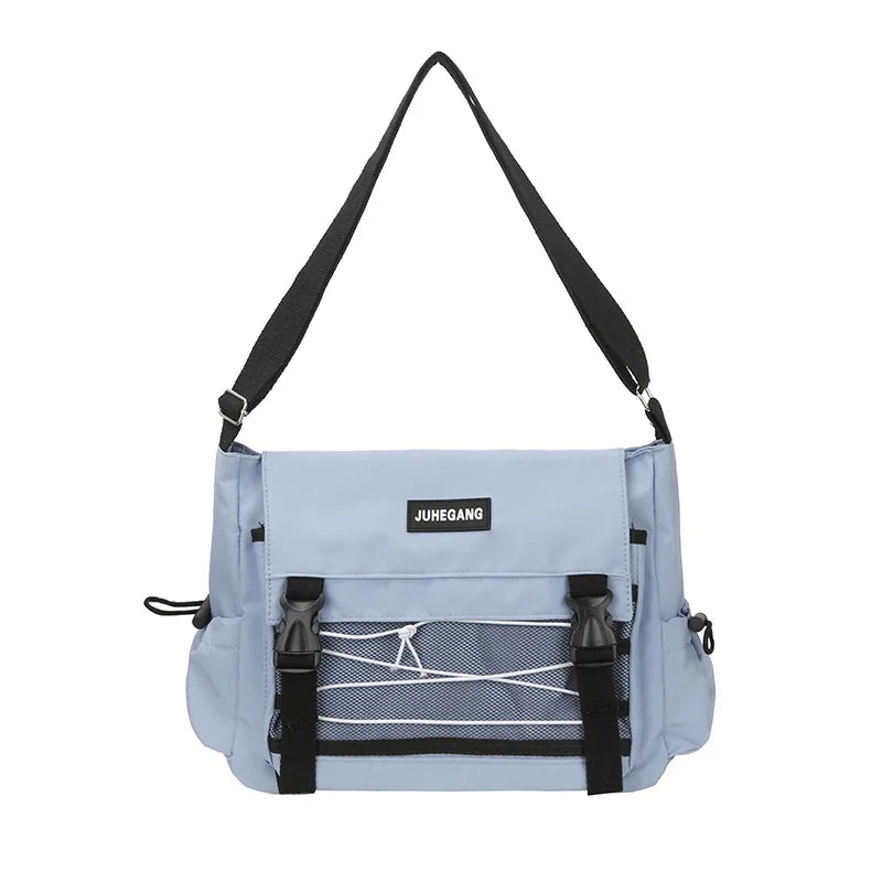 Bolso cruzado de nailon elegante para adolescentes | Bandolera multibolsillos