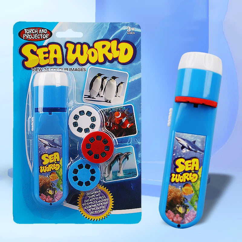 Cute Cartoon Projector Flashlight | Fun Bedtime Learning Toy