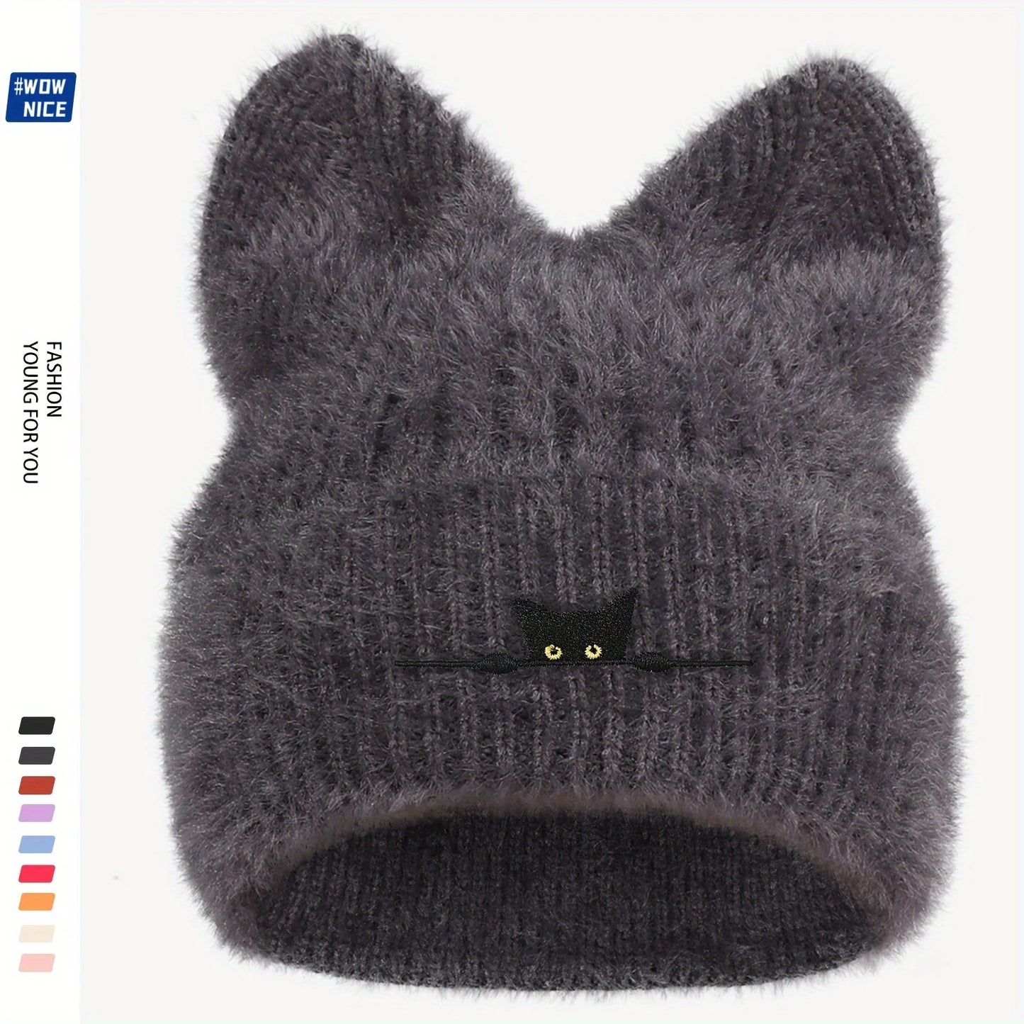Cat Ears Knitted Hat | Warm Woolen Beanie for Cute Winter Style