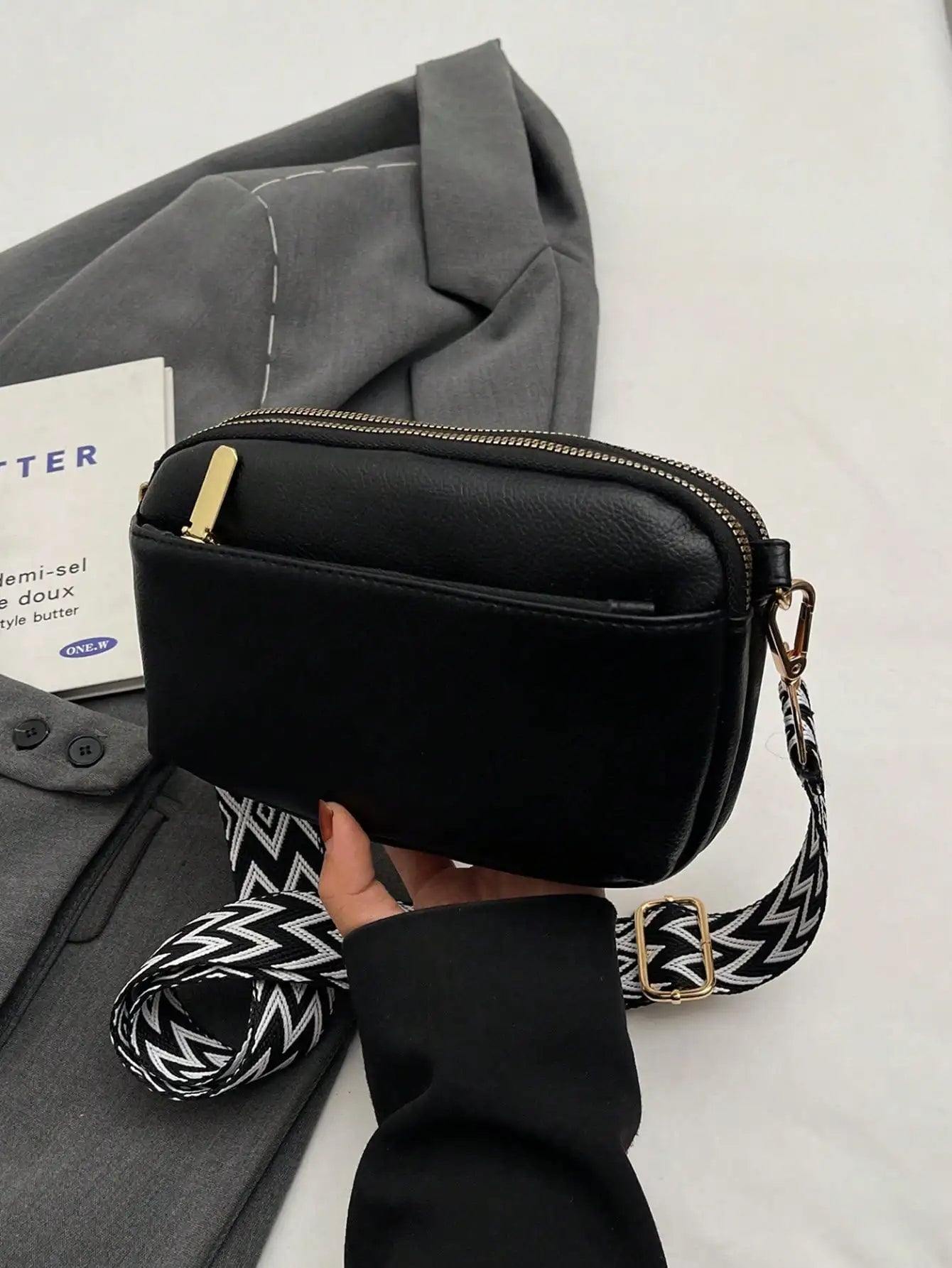 Fashionable Solid Color Crossbody Bag | Stylish PU Shoulder Bag