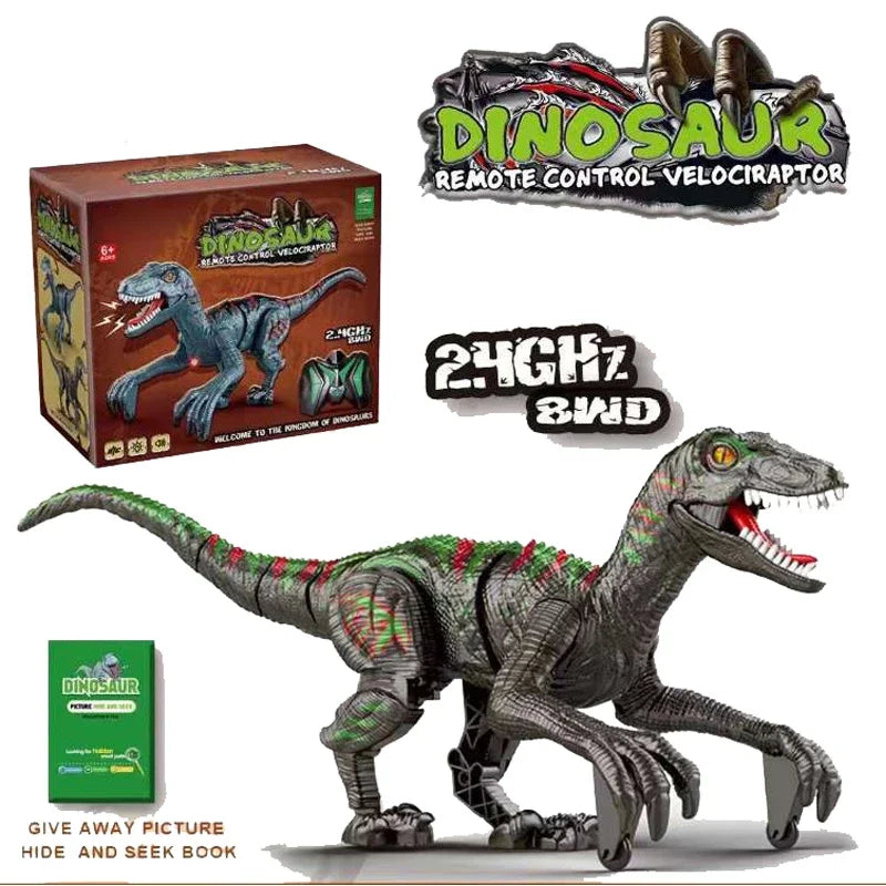Remote Control Velociraptor Toy | Electric Walking Dinosaur Gift