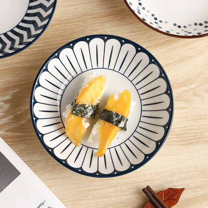 4-Piece 5.6-Inch Minimalist Ceramic Small Plates Set, Multi-functional plates,Oven/Microwave/Dishwasher Safe