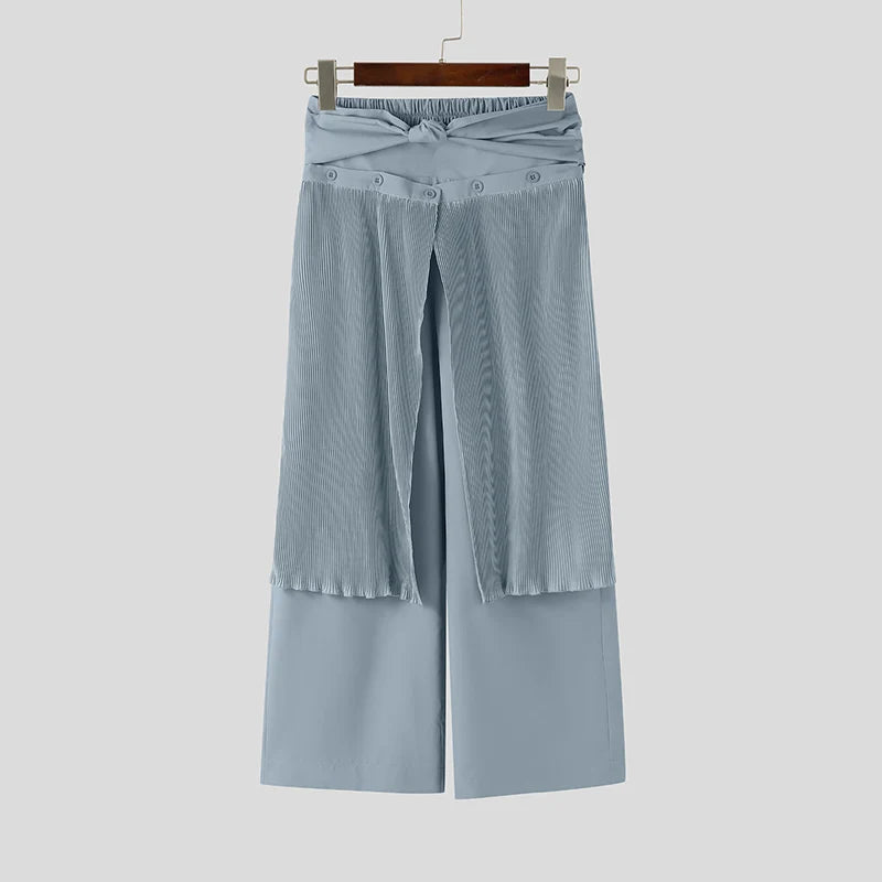 Men's Stylish Wide Leg Joggers | Casual Patchwork Pants 2026