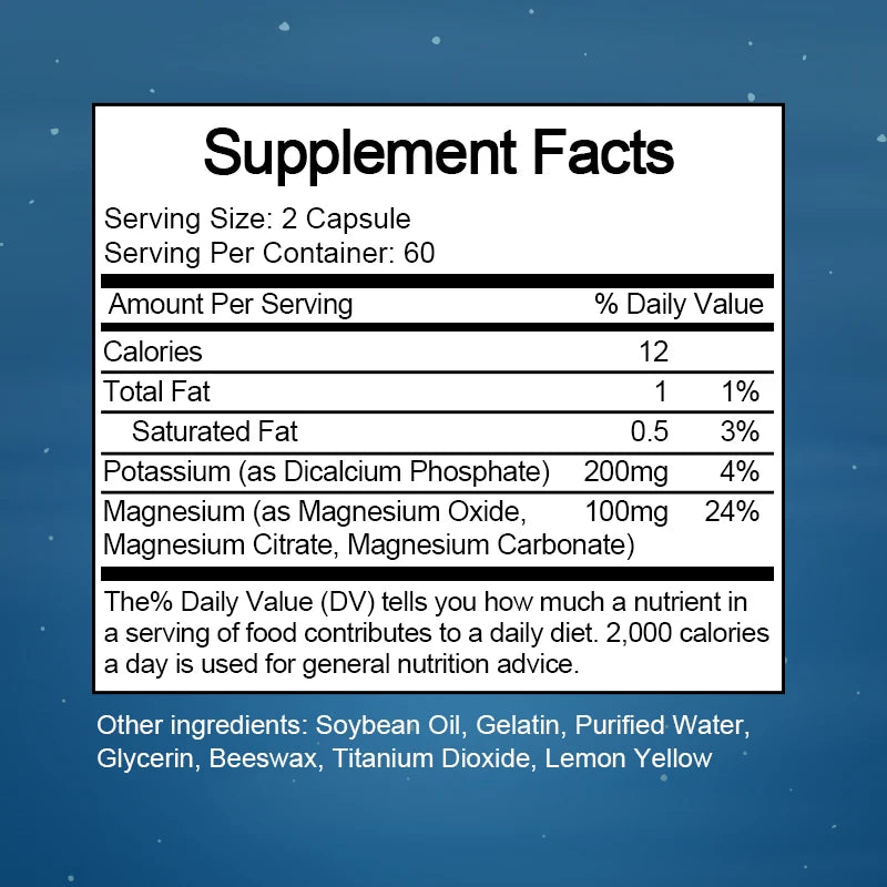 Potassium Magnesium Capsules for Muscle Cramps & Sleep Quality