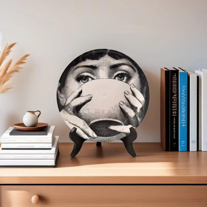 Elegant 8-Inch Retro Ceramic Decorative Plate | Modern Home Decor