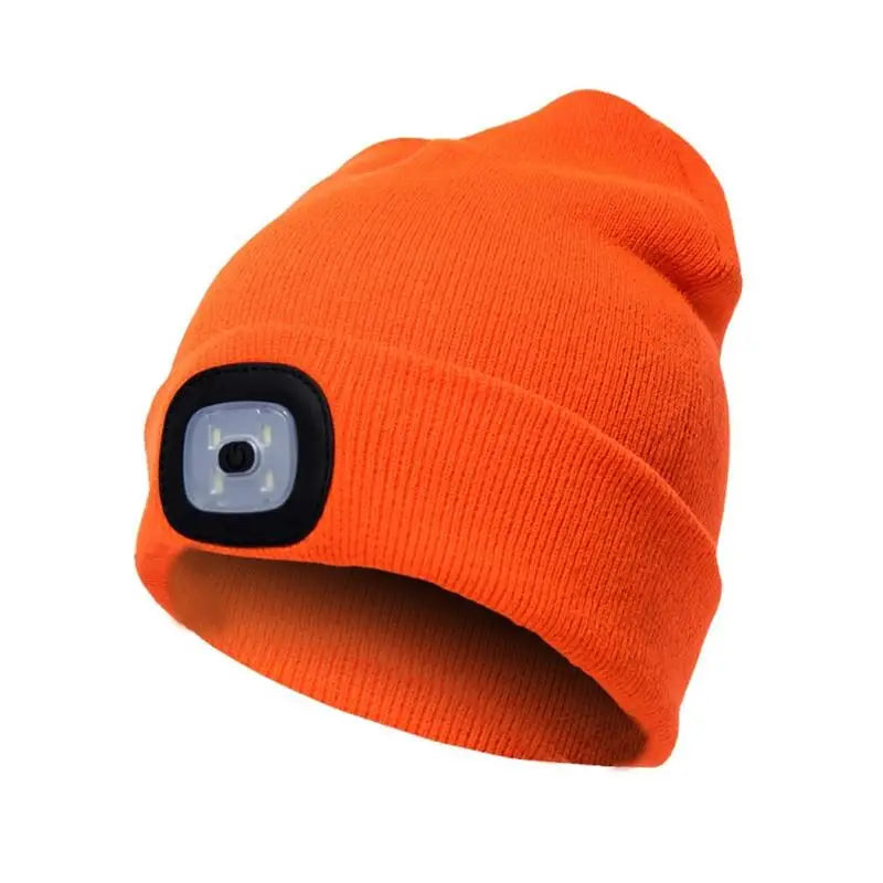 LED Luminous Knitted Beanie with Built-in Headlamp | Rechargeable Winter Warm Hat for Running & Cycling 2026
