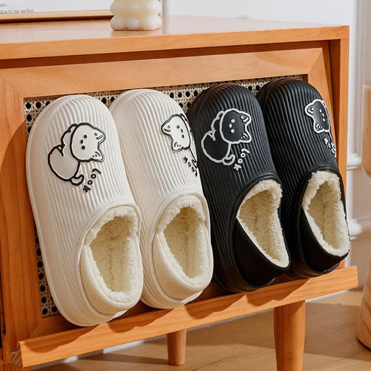 Zapatillas unisex impermeables con forro de felpa | Zapatos cómodos para estar en casa
