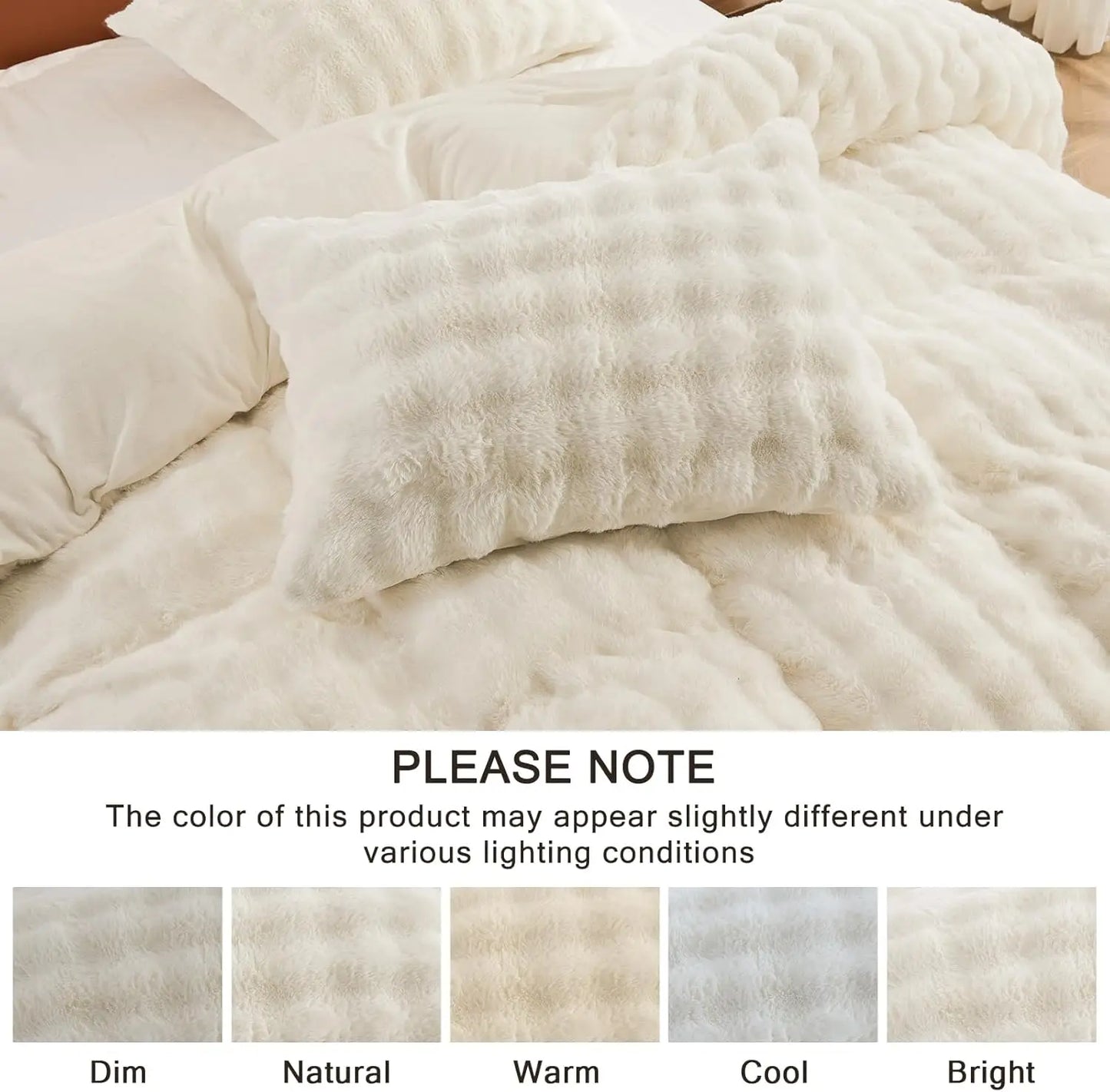 Queen Size Faux Fur Duvet Cover Set | Ultra Soft Winter Bedding