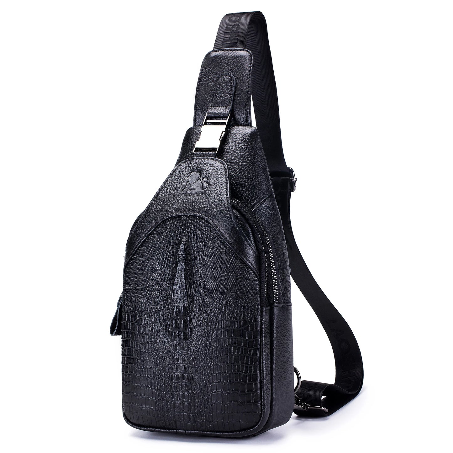 Men's Leather Crossbody Chest Bag | Multifunctional USB Bag