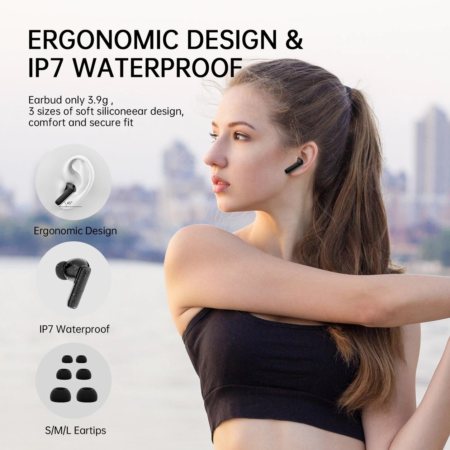 Wireless Earbuds with Bluetooth 5.3 | 40 Hours Playtime