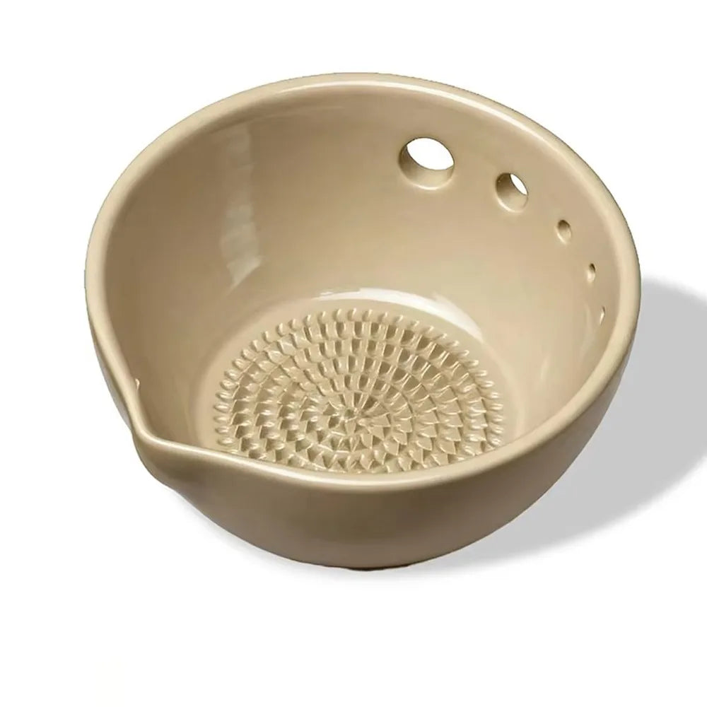Multi-Functional Manual Garlic Grater Bowl 2-in-1 Multi-Hole Herb Stripper Bowl Resin Compact Ginger Grater Home Cooking