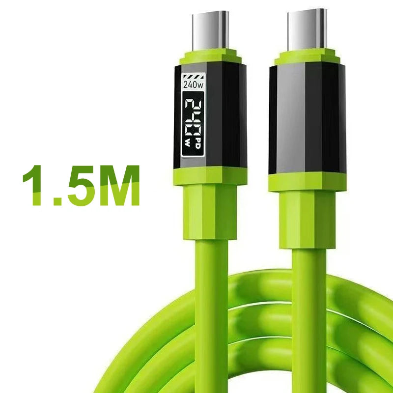 240W USB C Cable With Power Display | Fast Charging Cord