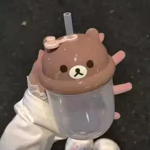 Cute Mini Plastic Straw Cup | Large Capacity Water Cup for Students