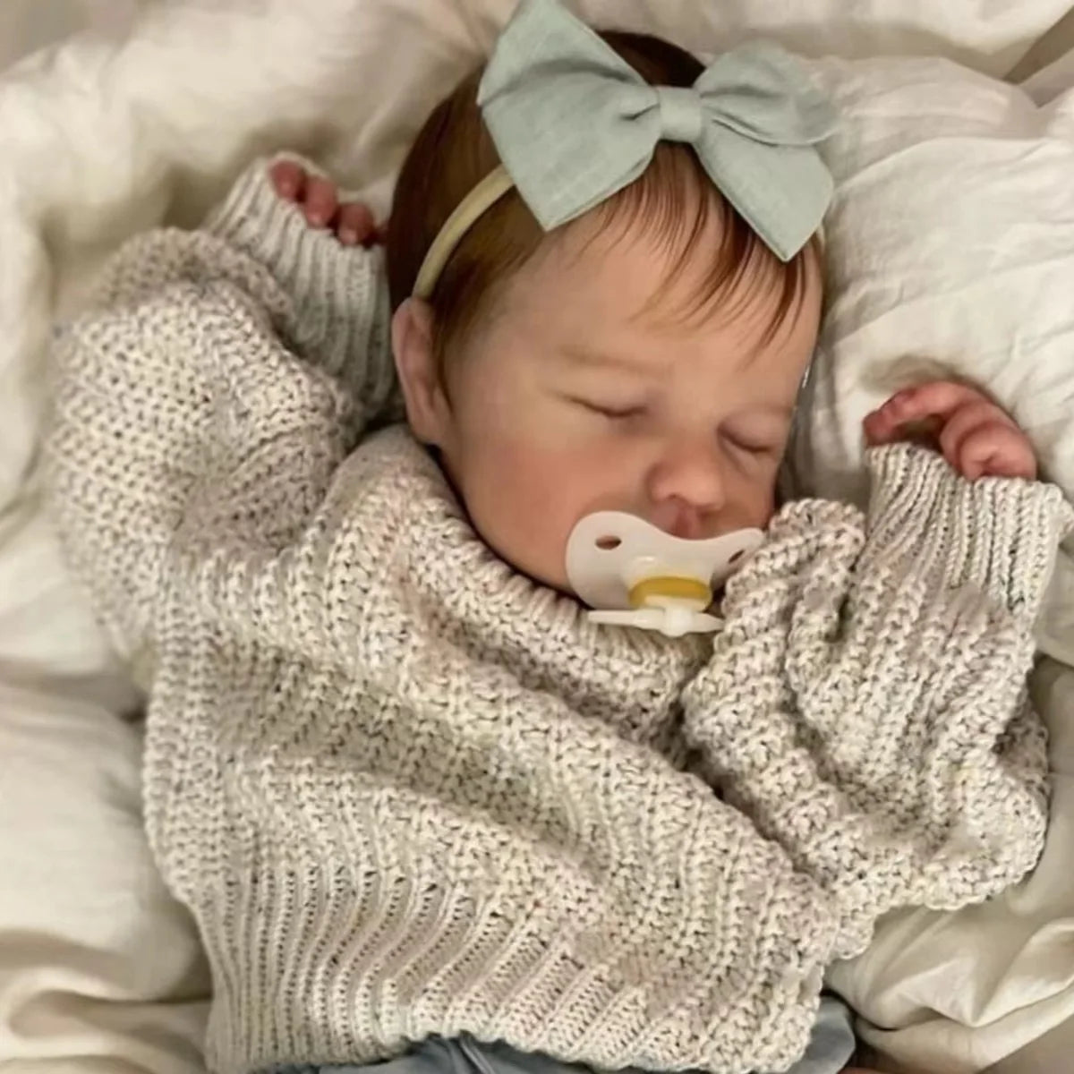 Muñeca reborn durmiente hecha a mano de 19 pulgadas | Regalo perfecto