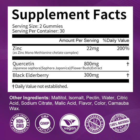 Elderberry Quercetin Gummies | Immune Support & Body Health