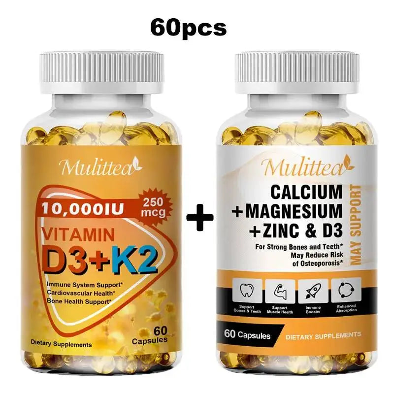 Calcium Magnesium & D3K2 Capsules for Bone and Immune Support