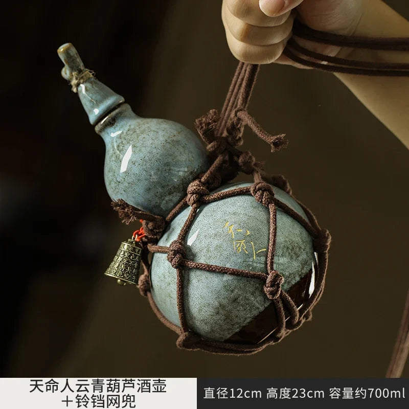 Portable Ancient Style Wine Gourd Set | Eco-Friendly Wine Tool