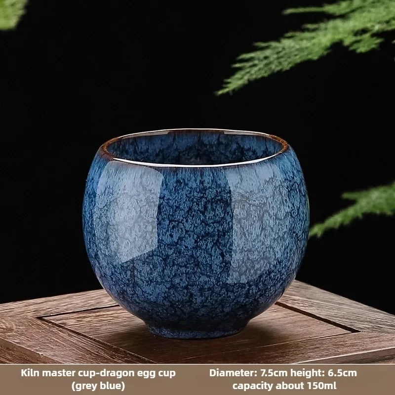 Colorful Reactive Glaze Ceramic beverages Dragon Egg Cup 150ml Espresso Tea Cup Random patterns Drinkware For Home Office Use