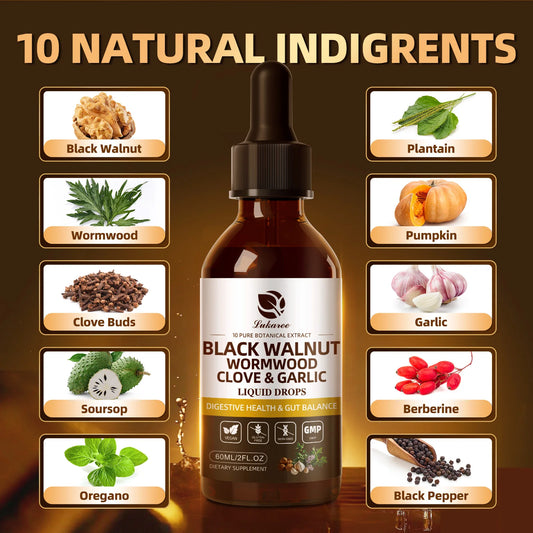 60ML Black Walnut & Wormwood Drops for Digestion & Immunity