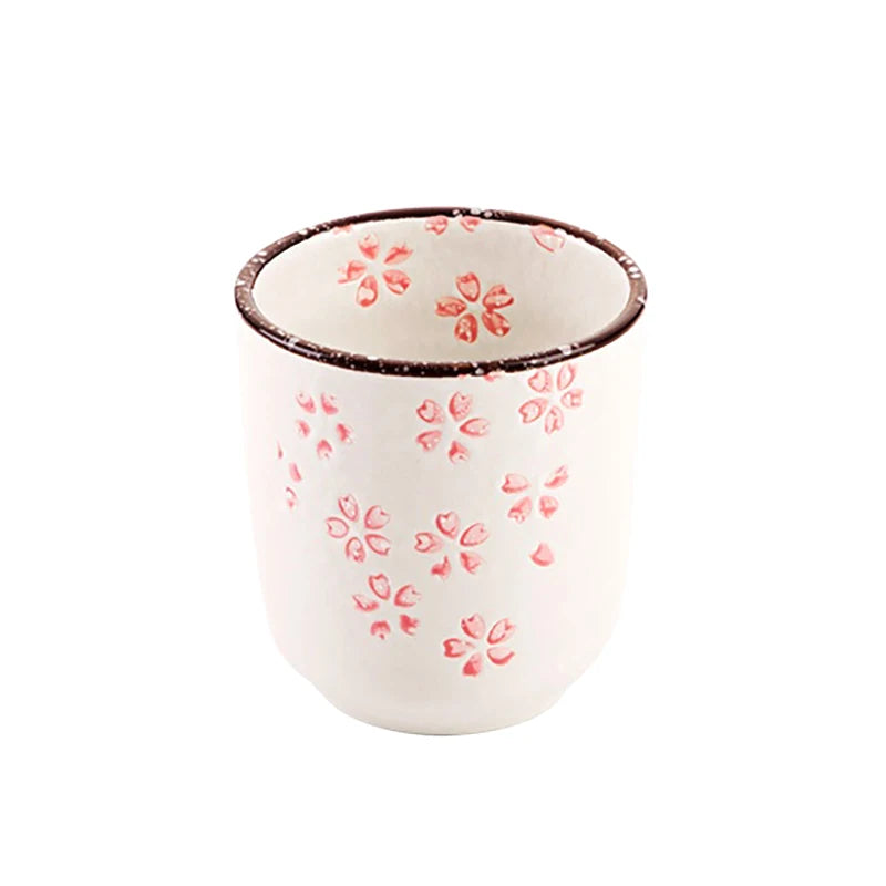 Home Owner Sub-Cup Glass Tea Cup Pink White Japanese-Style Kung Fu Tea Ceramic Underglaze Porcelain Tea Cup