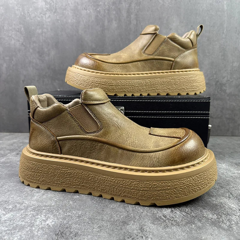 Men's Warm Leather Boots | Trendy Winter Workwear Footwear