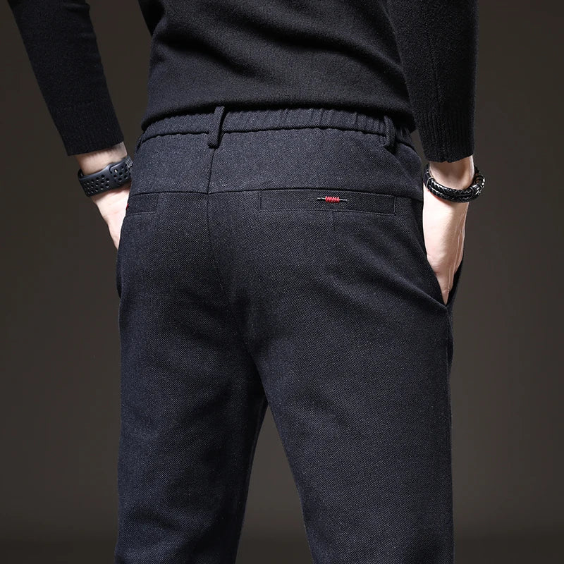 Thick Men's Casual Pants for Autumn Winter | Stylish Comfort