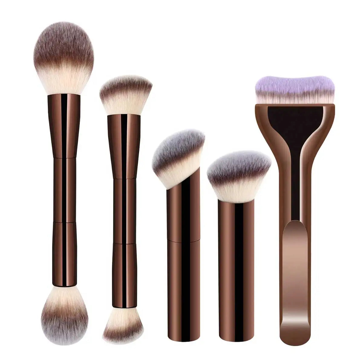 5 PCS Double-Ended Kabuki Makeup Brush Set | Flawless Blending Awaits
