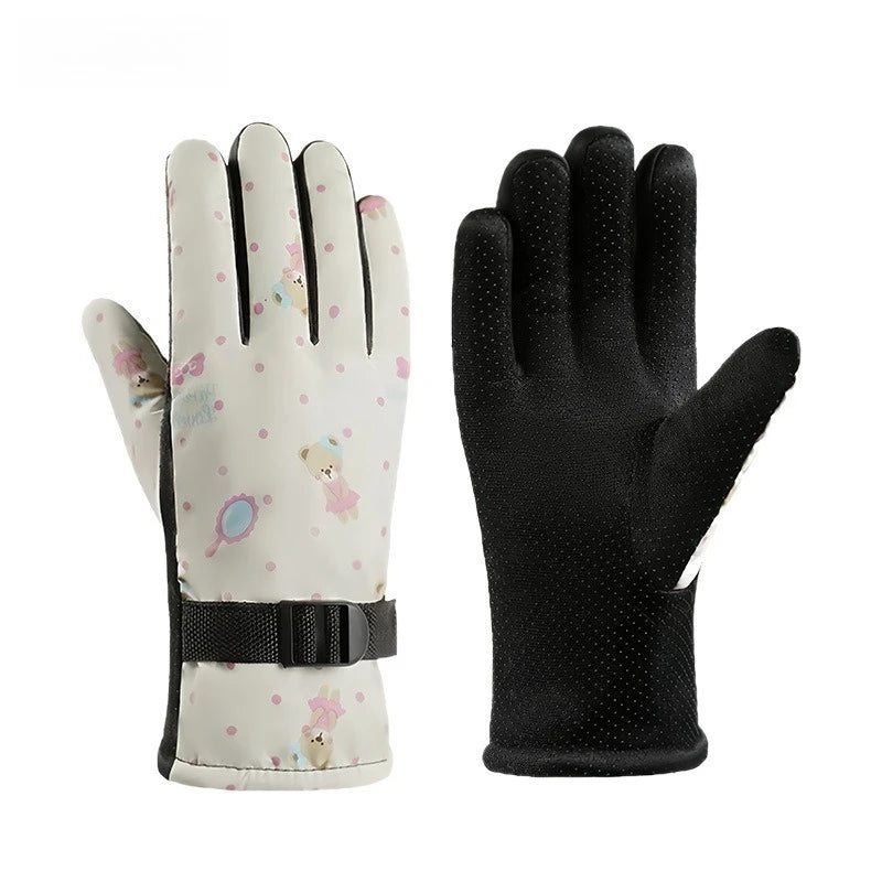 Women's Velvet Touchscreen Ski Gloves | Waterproof & Windproof