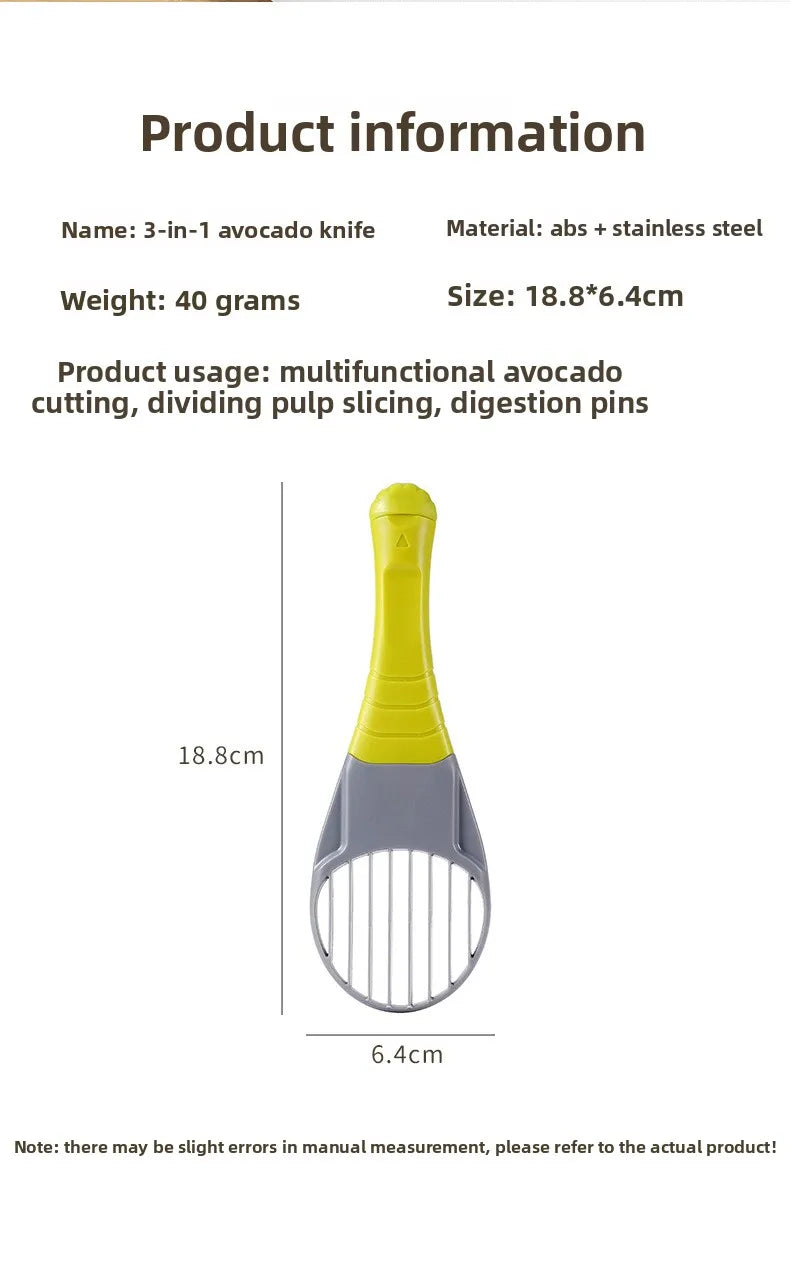 3-in-1 avocado knife, avocado cutting knife, fruit cutter, avocado slicer, pitted pulp separator