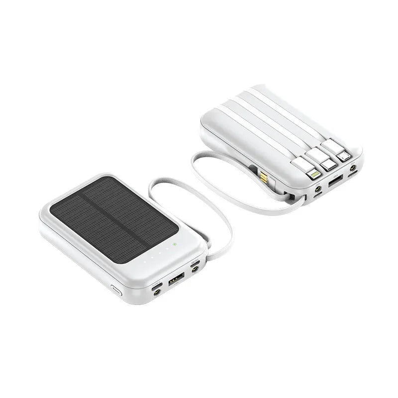 50000mAh Mini Solar Power Bank | Portable Charger with Cables
