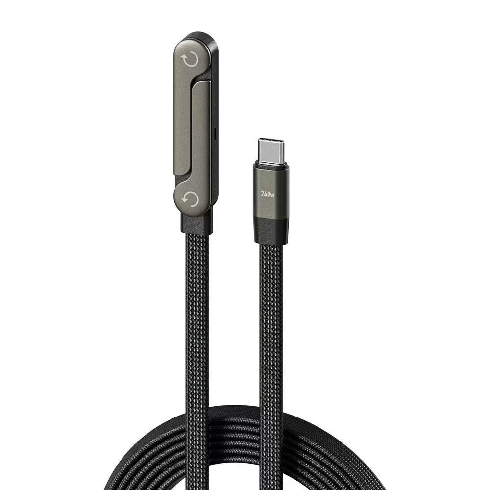 2-in-1 Type-C to Type-C Fast Charging Cable with Phone Stand