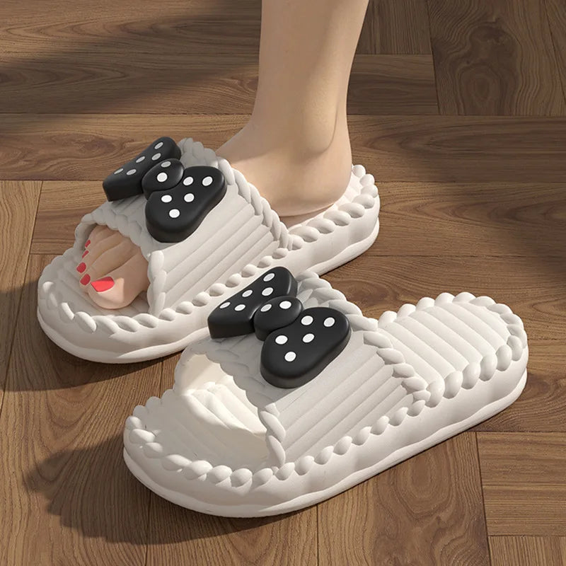 Cute Women's Summer Slippers with Bow Tie | Comfortable Beach Slides