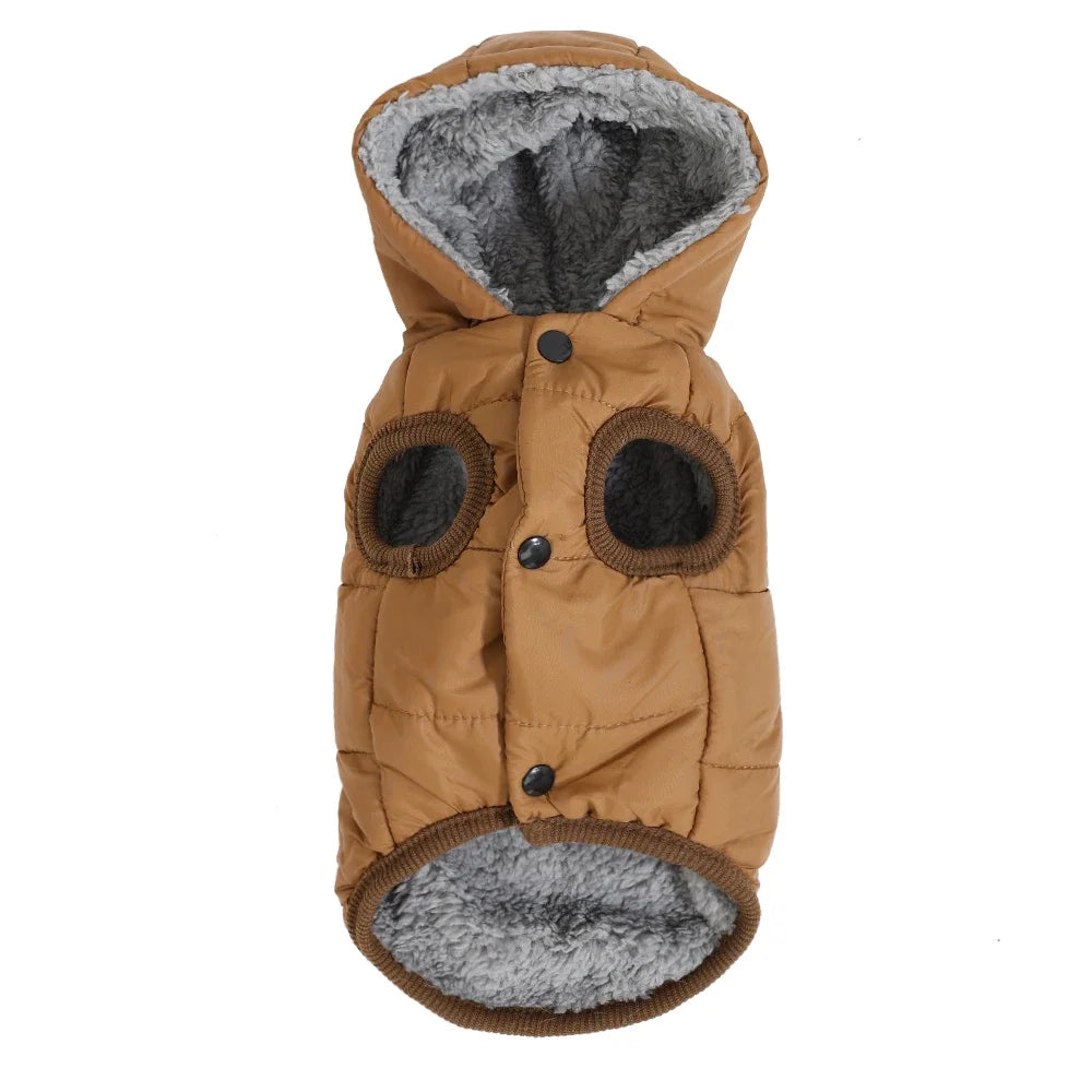Chaqueta polar de invierno para mascotas | Sudadera con capucha cálida e impermeable para gatos y perros