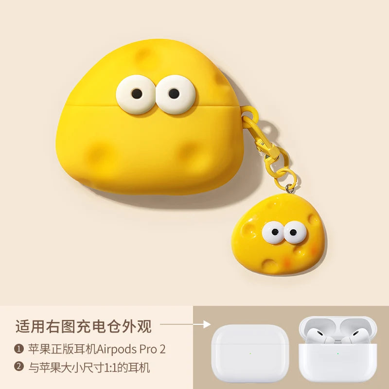 3D Kiwifruit AirPods Case | Protective Silicone Cover & Pendant