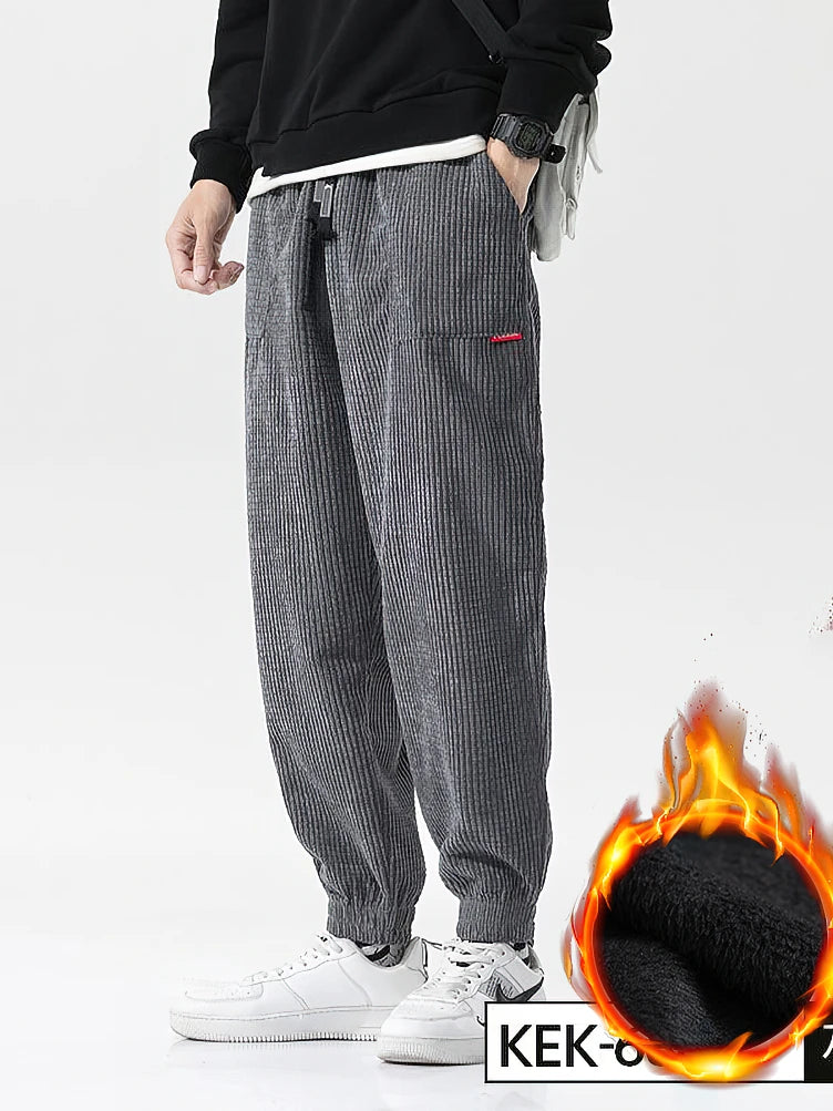 Men's Baggy Corduroy Jogger Pants | Comfortable Casual Trousers