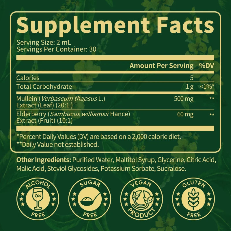 Mullein Leaf Extract Drops | Powerful Lung & Immune Support