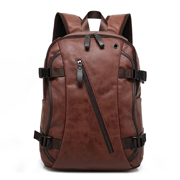 Vintage Men's PU Leather Backpack | Stylish Travel & School Bag